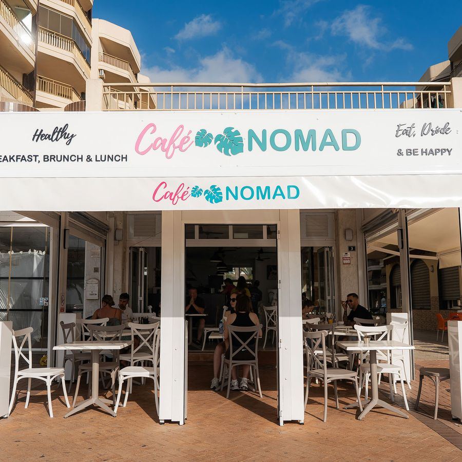 The terrace of Café Nomad on the Fuengirola promenade.